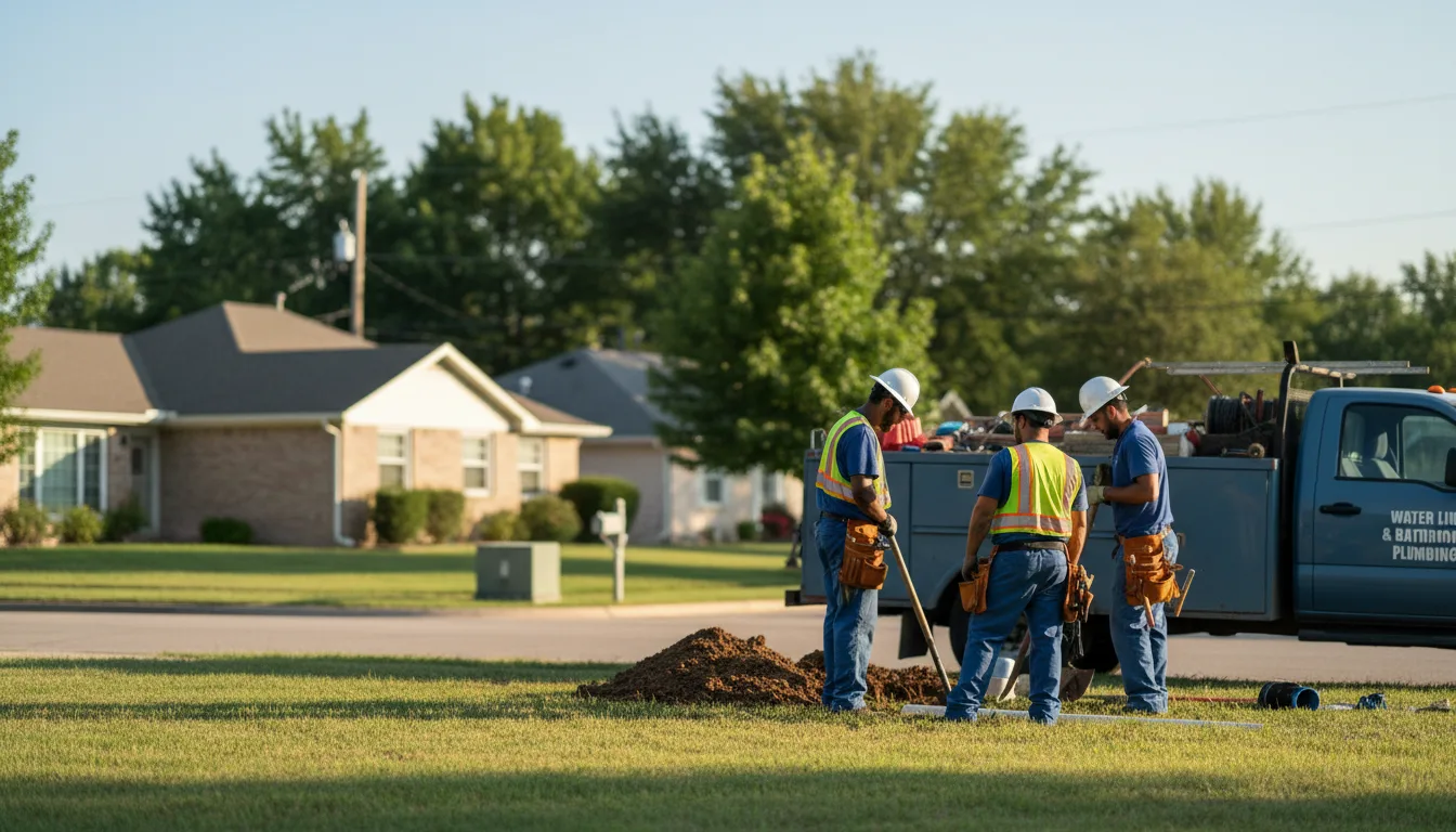 Residential water line and bathroom plumbing service in Winchester, IN